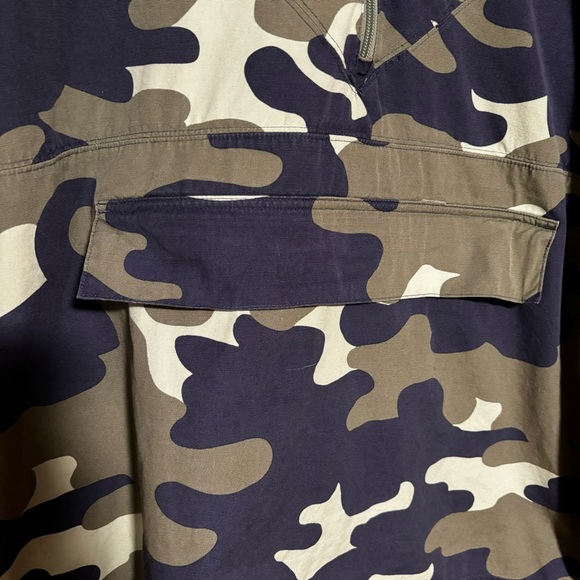 Aerie Offline Blue Camo Lightweight Quarter Zip Pullover Hoodie Jacket XL - Picture 3 of 7